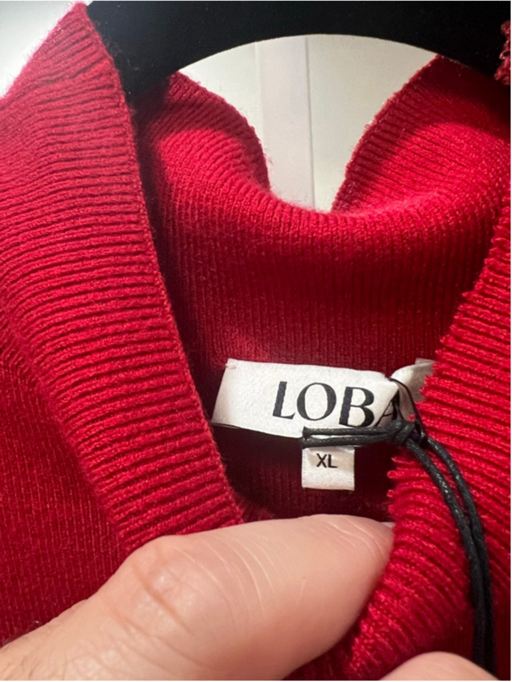 Revolve X LOBA| Red Mock Neck Knit Mini Dress Bodycon Longsleeve Luxe|XL|NWT| - Picture 5 of 7